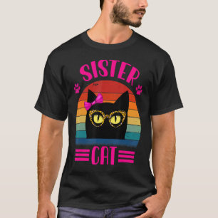 Niedliche kleine Schwester Katze mit Leopardenbril T-Shirt