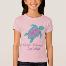 Niedliche kleine Schwimmermädchen zacken T-Shirt
