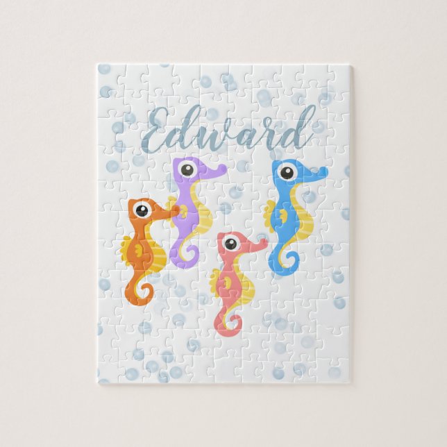 Niedliche kleine Seepferde (Vertikal)