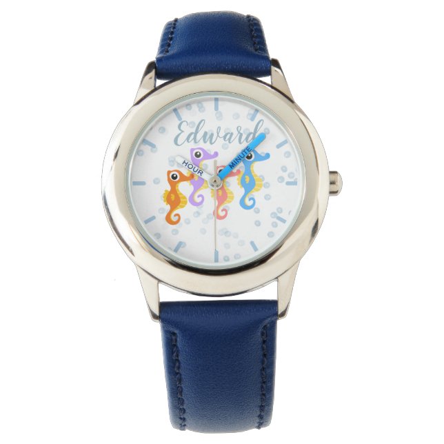 Niedliche kleine Seepferde Armbanduhr (Vorderseite)