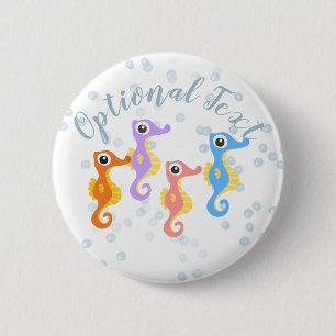 Niedliche kleine Seepferde Button