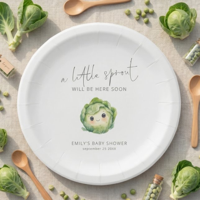 Niedliche Kleine Sprout Kinderdusche Pappteller (Von Creator hochgeladen)
