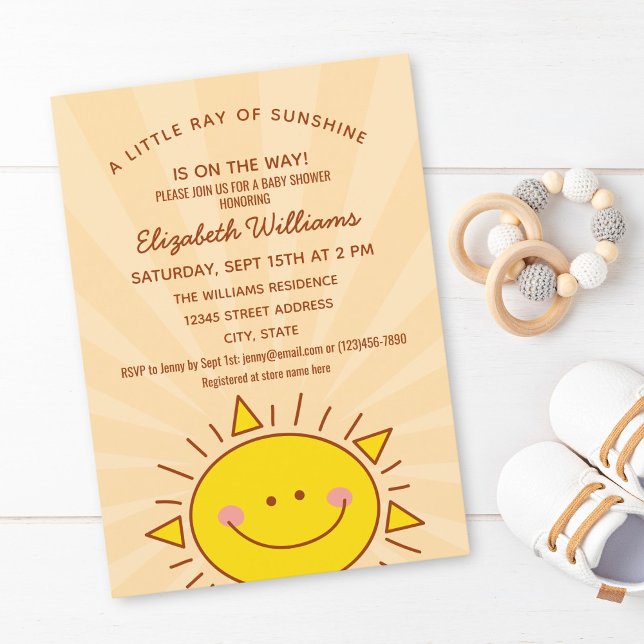 Niedliche Kleine-Sunshine-Gender-Neutral-Baby-Dusc Einladung (Von Creator hochgeladen)