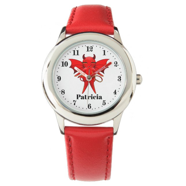 Niedliche kleine Teufel-Kids Armbanduhr (Vorderseite)