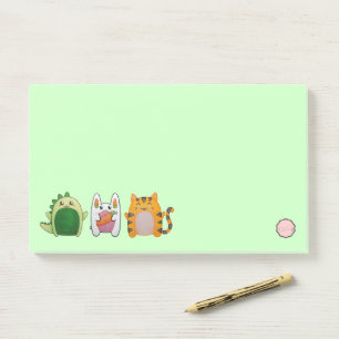 Niedliche kleine Tiere, Kawaii Dinosaurier, Bunny, Post-it Klebezettel