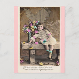 Niedliche kleine Viktorianische französische Girl- Postkarte