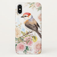 Niedliche kleine Vögel und bunte Blume