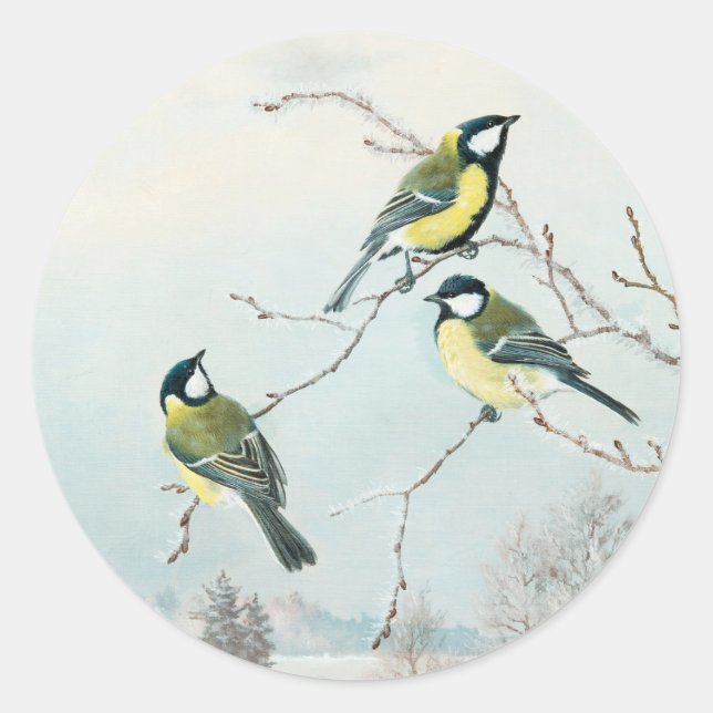 Niedliche kleine Vögel von Matti Karppanen, Vogelk Runder Aufkleber (Vorderseite)