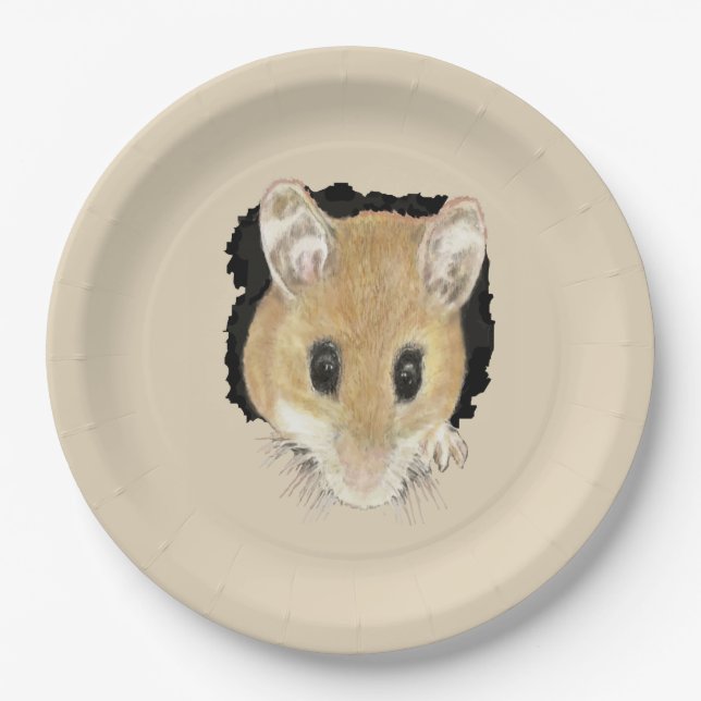 Niedliche kleine Wasserfarben Teppiche Maus Tierar Pappteller (Vorderseite)
