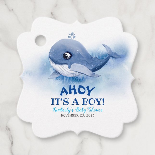 Niedliche Kleine Whale Unterwasser Thema Kinderdus Geschenkanhänger (Vorderseite)