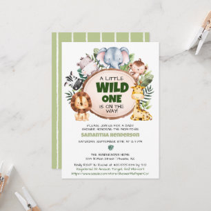 Niedliche kleine Wild One Safari Animals Kinderdus Einladung
