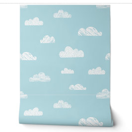 Niedliche kleine Wolken auf hellblau Tapete