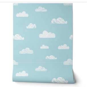 Niedliche kleine Wolken auf hellblau Tapete