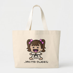 Niedliche kleines Mädchen-Karate-Taschen-Tasche Jumbo Stoffbeutel