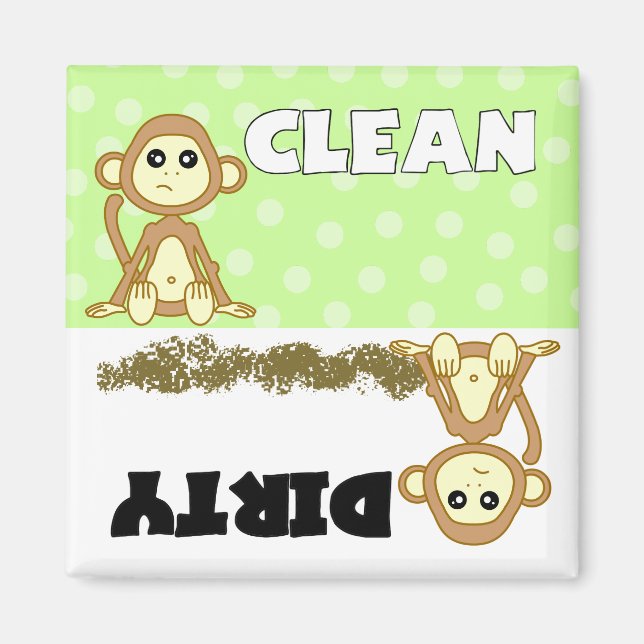 Niedliche Kleinigkeit des Affen / Geschirrspülmasc Magnet (Vorne)