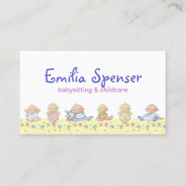Niedliche Kleinkinder Babysitting & Kinderbetreuun Visitenkarte
