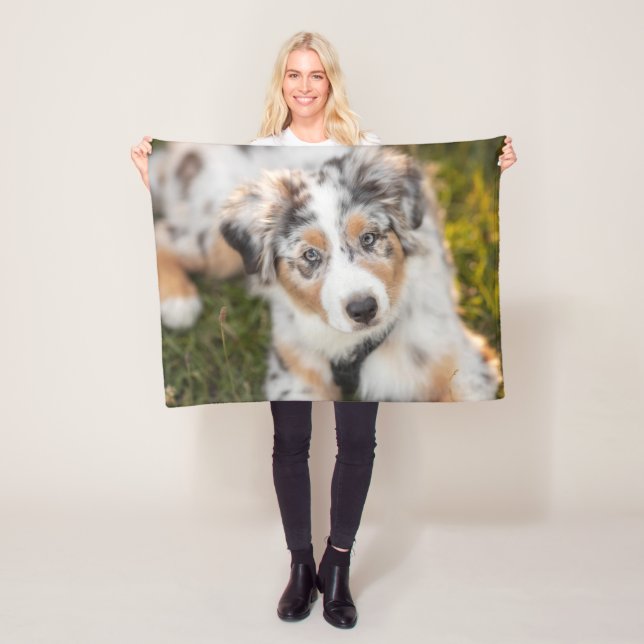Niedliche Kleintiere | Australian Shepherd Puppy Fleecedecke (Beispiel)