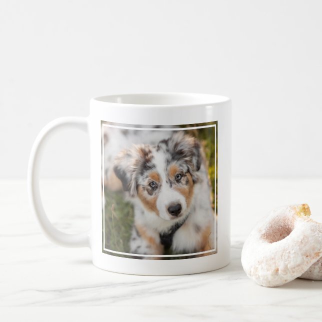 Niedliche Kleintiere | Australian Shepherd Puppy Kaffeetasse (Mit Donut)