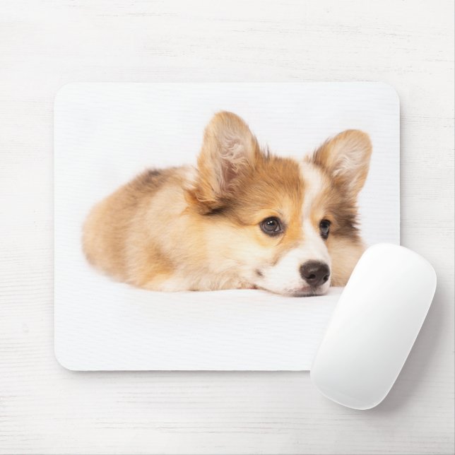Niedliche Kleintiere | Baby Corgi Puppy Portrait Mousepad (Mit Mouse)