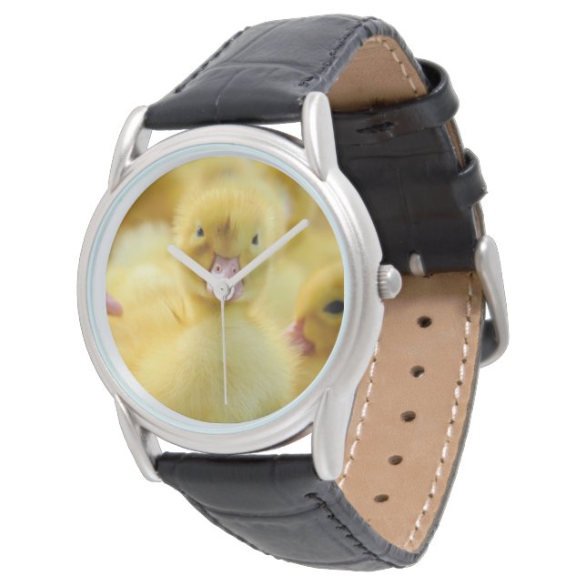 Niedliche Kleintiere | Baby Duck Group Armbanduhr (Schrägansicht)