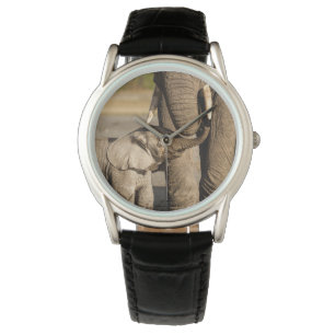 Niedliche Kleintiere   Baby Elephant & Mama Armbanduhr