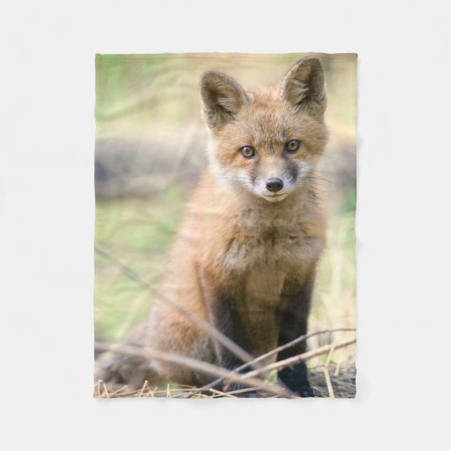 Niedliche Kleintiere | Baby Fox Fleecedecke (Vorderseite)