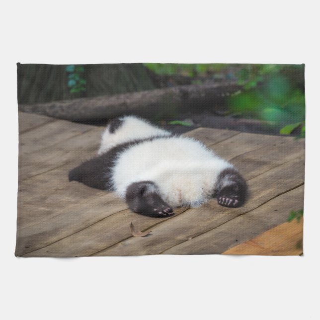 Niedliche Kleintiere | Baby Giant Panda Schlafen Geschirrtuch (Horizontal)