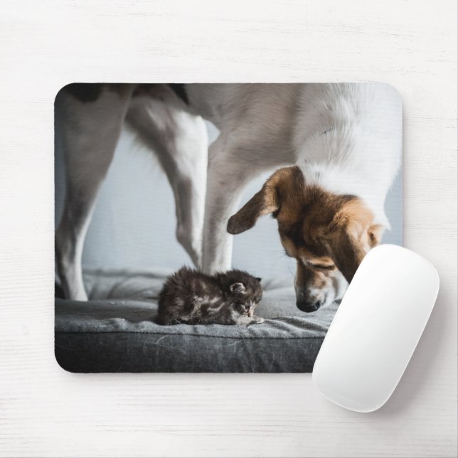 Niedliche Kleintiere | Baby Kitten & Dog Mousepad (Mit Mouse)