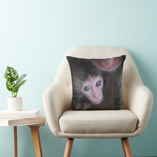 Niedliche Kleintiere | Baby Macaque Monkey & Mothe Kissen (Stuhl )