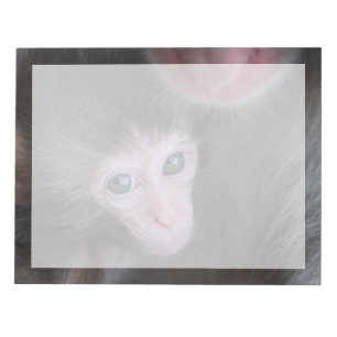 Niedliche Kleintiere Baby Macaque Monkey & Mothe Notizblock