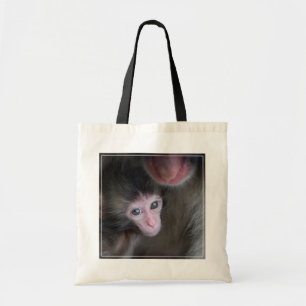 Niedliche Kleintiere   Baby Macaque Monkey & Mothe Tragetasche