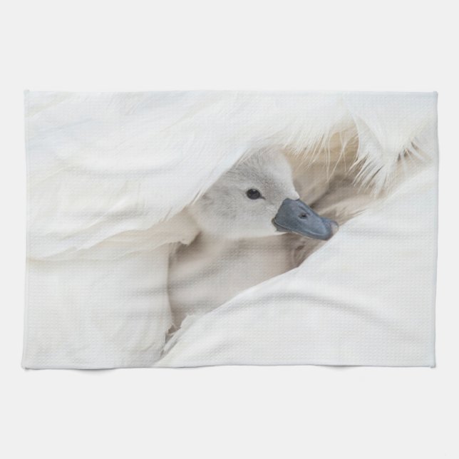 Niedliche Kleintiere | Baby Mute Swan Geschirrtuch (Horizontal)