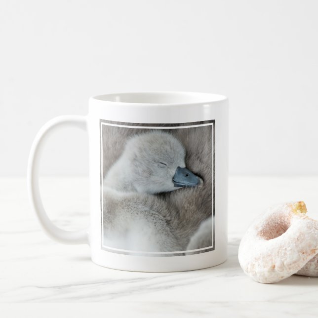 Niedliche Kleintiere | Baby Mute Swan Kaffeetasse (Mit Donut)