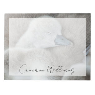 Niedliche Kleintiere Baby Mute Swan Notizblock