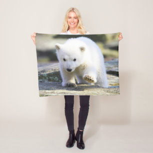 Niedliche Kleintiere Baby Polar Bear Fleecedecke
