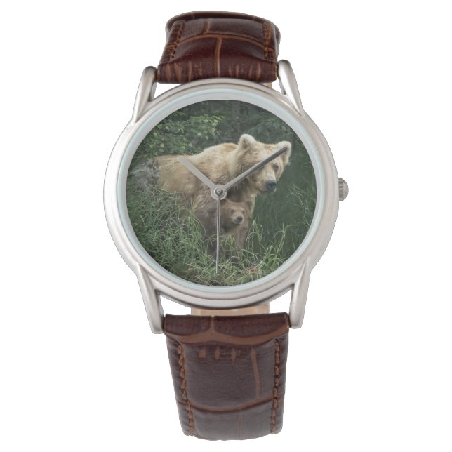 Niedliche Kleintiere | Bear Mama Bear & Ihre Cubs Armbanduhr (Vorderseite)