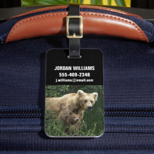 Niedliche Kleintiere   Bear Mama Bear & Ihre Cubs Gepäckanhänger