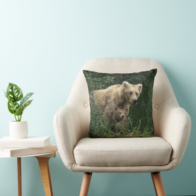 Niedliche Kleintiere | Bear Mama Bear & Ihre Cubs Kissen (Stuhl )