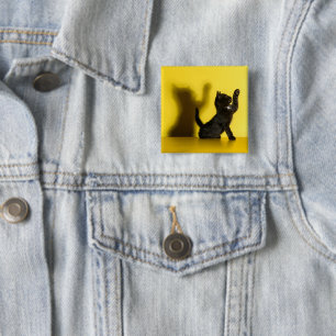 Niedliche Kleintiere Black Cat Playing Button