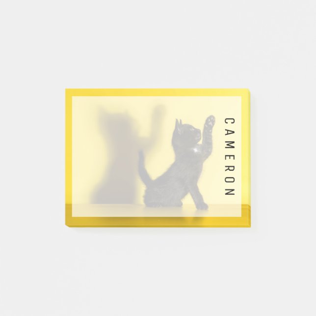 Niedliche Kleintiere | Black Cat Playing Post-it Klebezettel (Vorderseite)