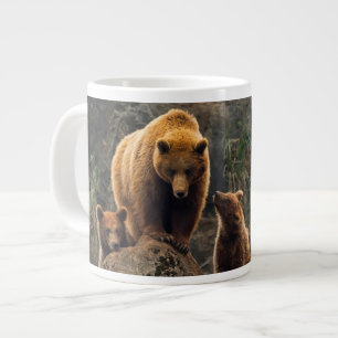 Niedliche Kleintiere   Braunbärenfamilie Jumbo-Tasse