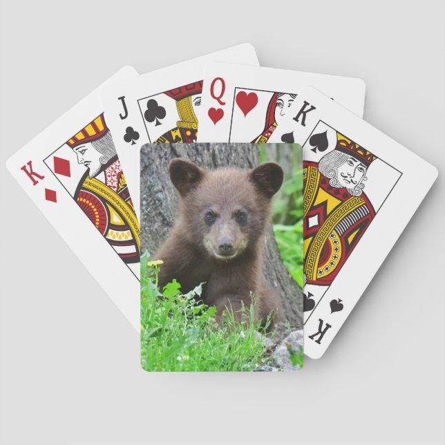 Niedliche Kleintiere | Braunbärenkuppe Spielkarten (Rückseite)