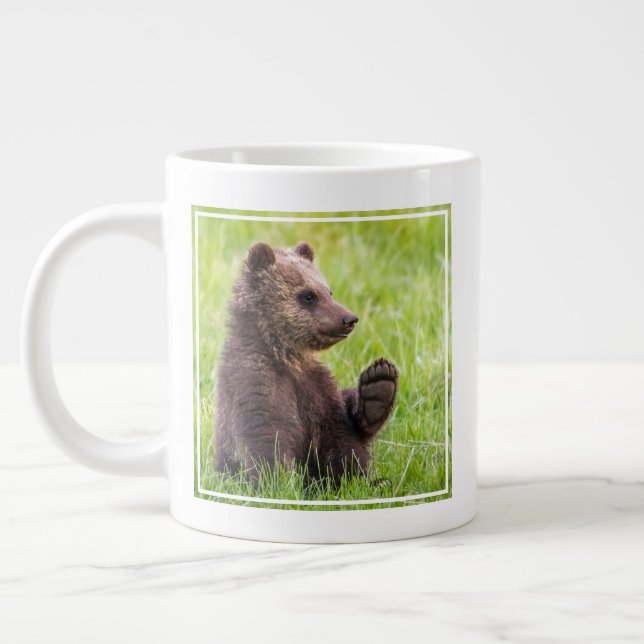 Niedliche Kleintiere | Braune Bärenwölfe Jumbo-Tasse (Links)