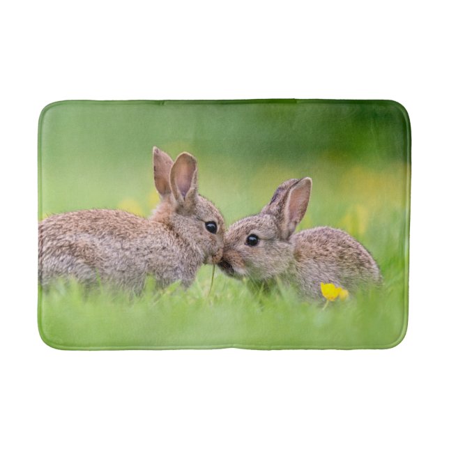 Niedliche Kleintiere | Bunny Kiss Badematte (Vorderseite)