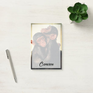 Niedliche Kleintiere Chimpanzee Hug Post-it Klebezettel