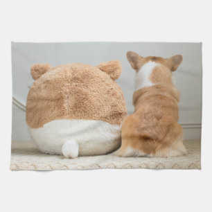 Niedliche Kleintiere Corgi & Plush Puppy Geschirrtuch