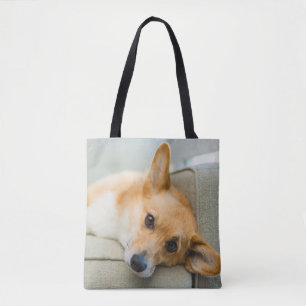 Niedliche Kleintiere Corgi Puppy on Couch Tasche