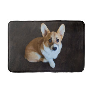 Niedliche Kleintiere Corgi Sucht nach oben Badematte