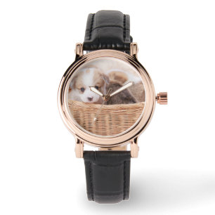 Niedliche Kleintiere Corgi Tiny Puppy Armbanduhr