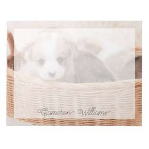 Niedliche Kleintiere Corgi Tiny Puppy Notizblock